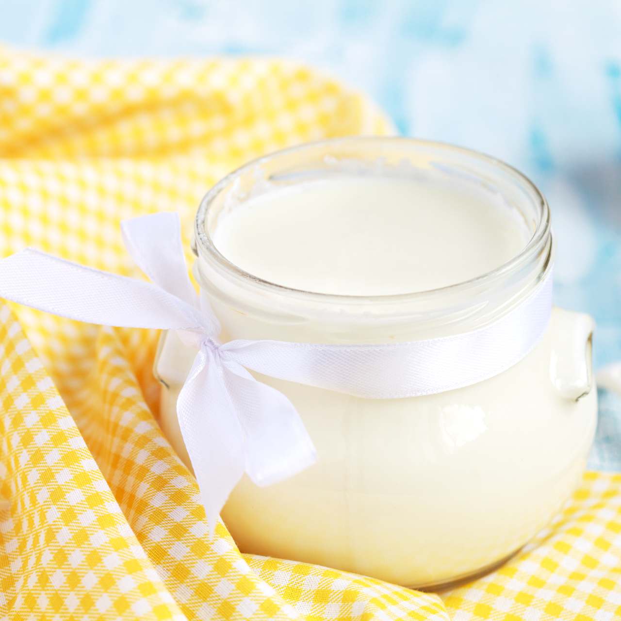 Curd Cheese in a Glass Jar